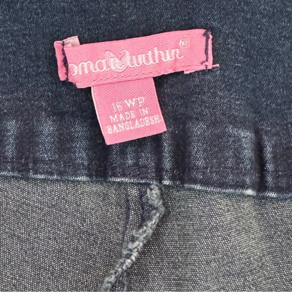 Woman Within Maternity Size 16WP Side Panel Blue Denim Jeans - Picture 6 of 7